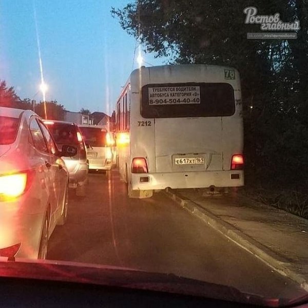 Ростовчан возмутила маршрутка, объезжавшая пробку по тротуару