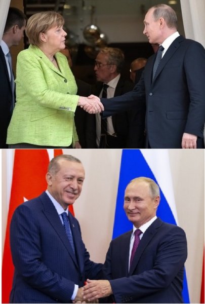 Путин в Стамбуле встретился с Меркель и Эрдоганом